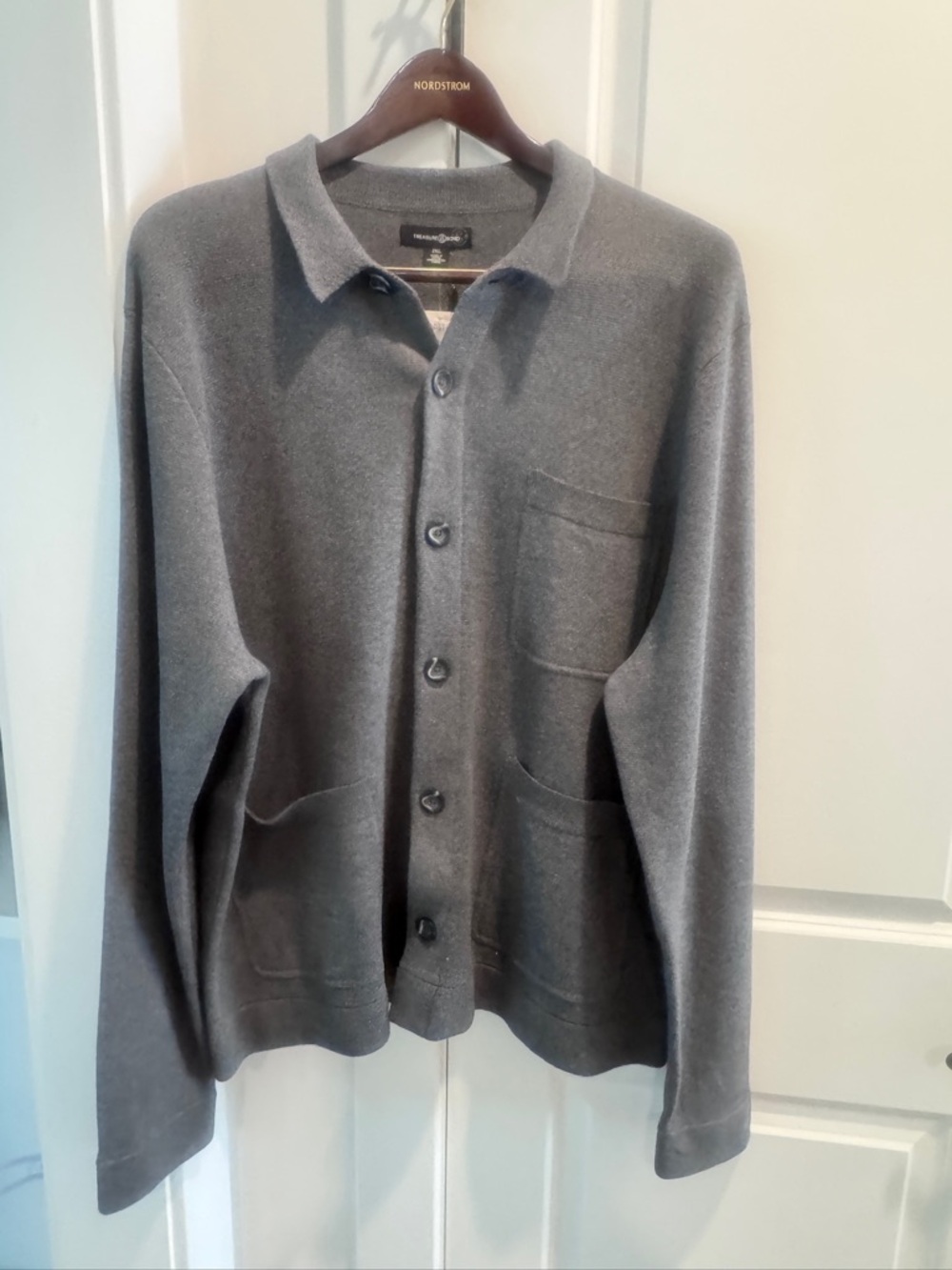 Treasure & Bond Gray Button-Up Knit Cardigan